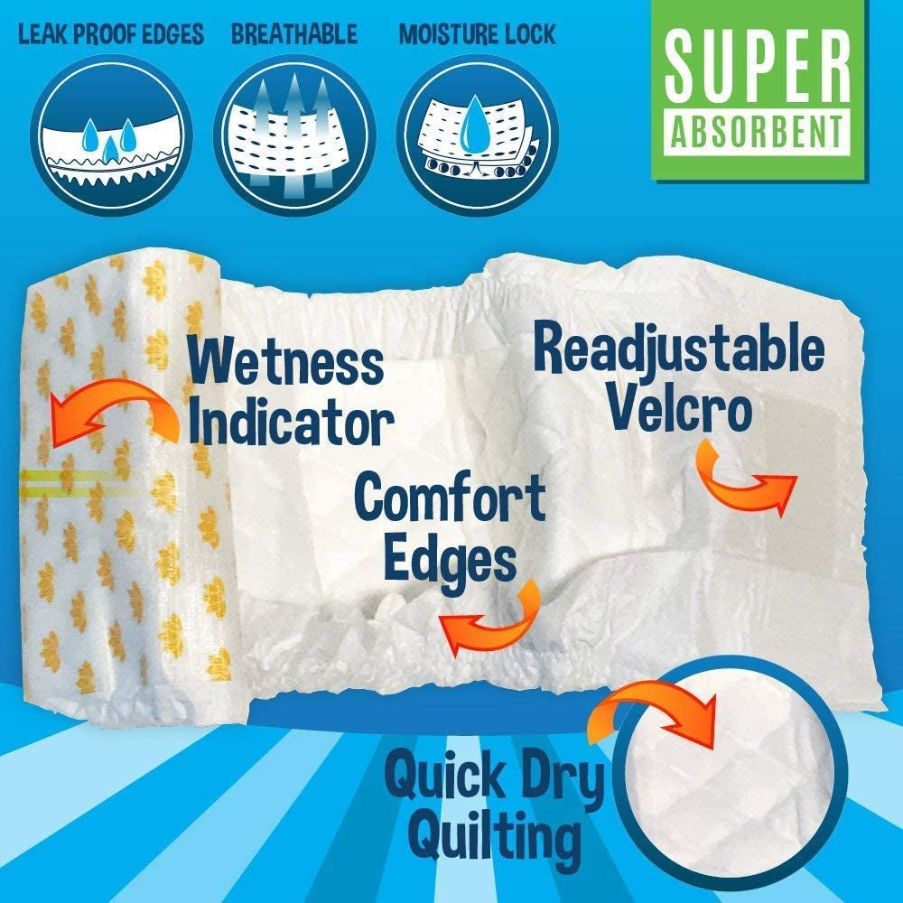 20 Count Disposable Male Dog Diapers - Adjustable Fit, Comfortable Design, Advanced Moisture Control, and Wetness Indicator