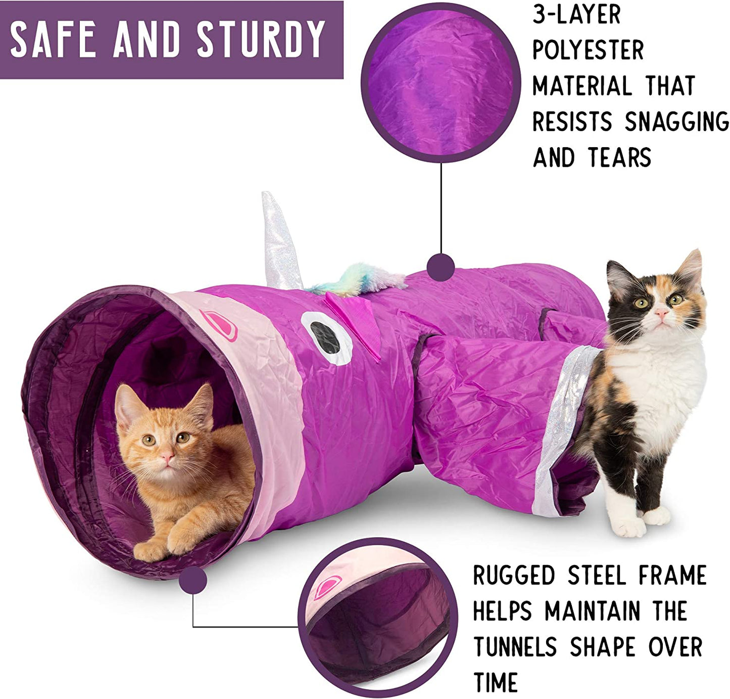 Magic Mewnicorn Multi Tunnel Toy with Crinkle Feather String