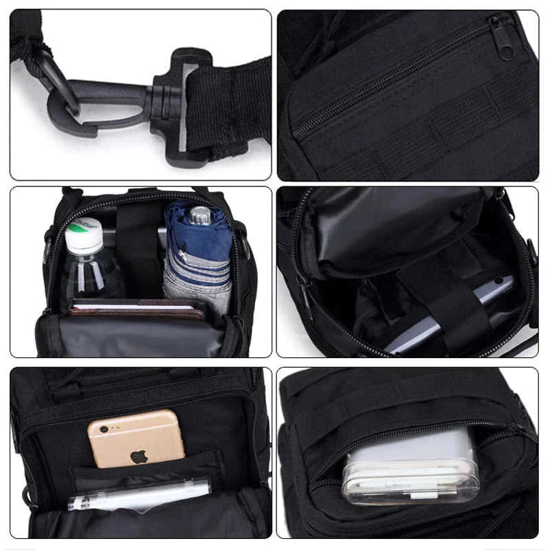 Mens Tactical Sling Shoulder Travel Backpack