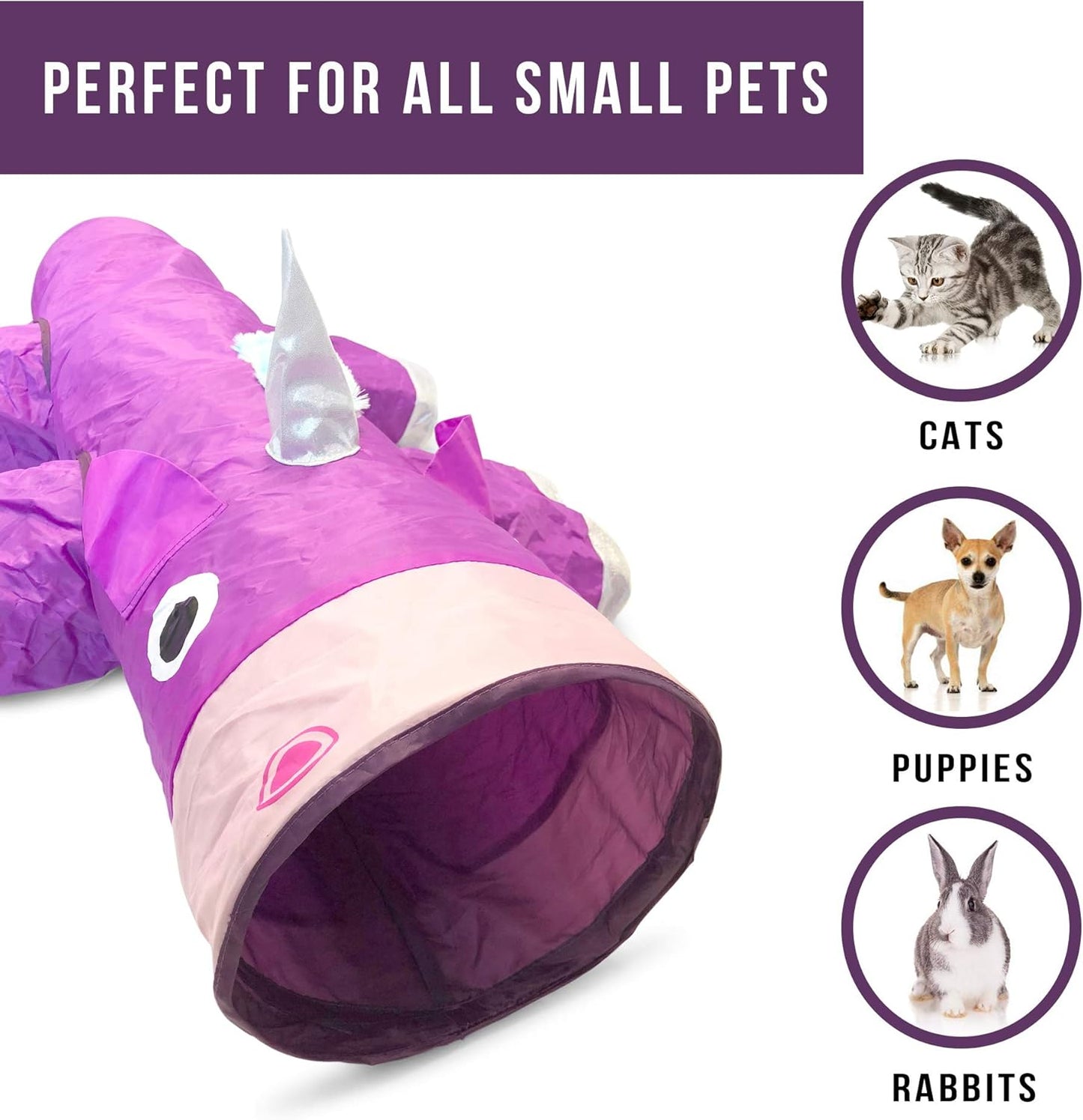 Magic Mewnicorn Multi Tunnel Toy with Crinkle Feather String