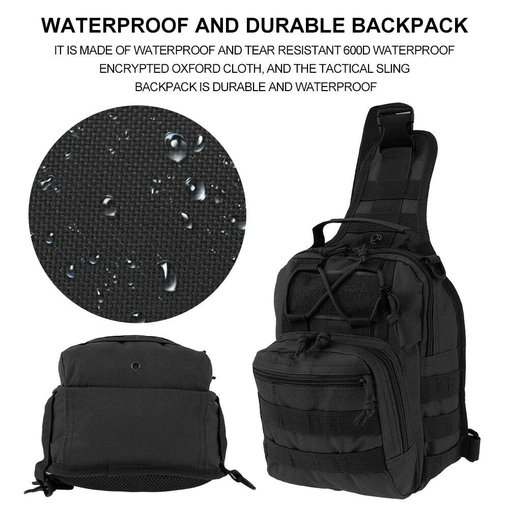 Mens Tactical Sling Shoulder Travel Backpack