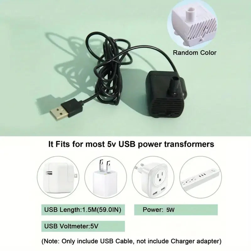 Automatic USB Electric Pet Water Fountain with Filter - 1L Cat Drinking Dispenser