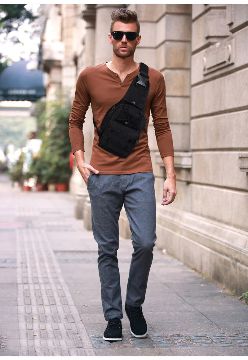 Mens Tactical Sling Shoulder Travel Backpack