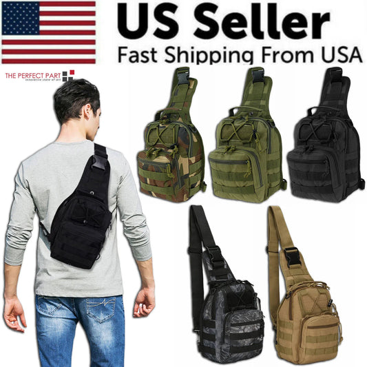 Mens Tactical Sling Shoulder Travel Backpack
